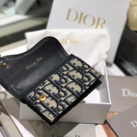 Dior 蓝色Oblique印花马鞍翻盖卡夹 S5611CTZQ_M928