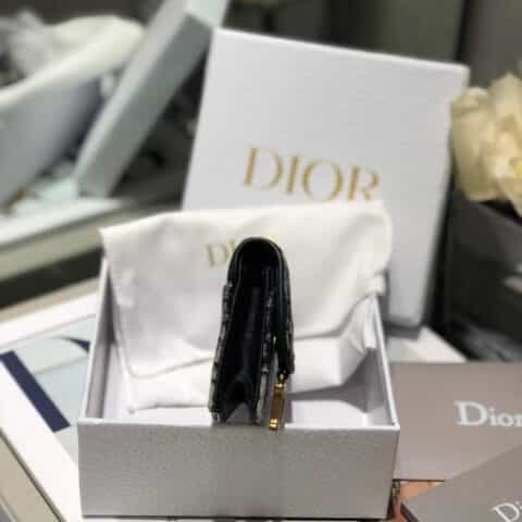 Dior 蓝色Oblique印花马鞍翻盖卡夹 S5611CTZQ_M928