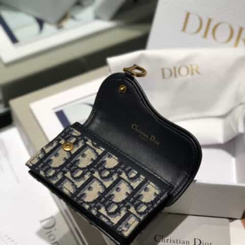 Dior 蓝色Oblique印花马鞍翻盖卡夹 S5611CTZQ_M928