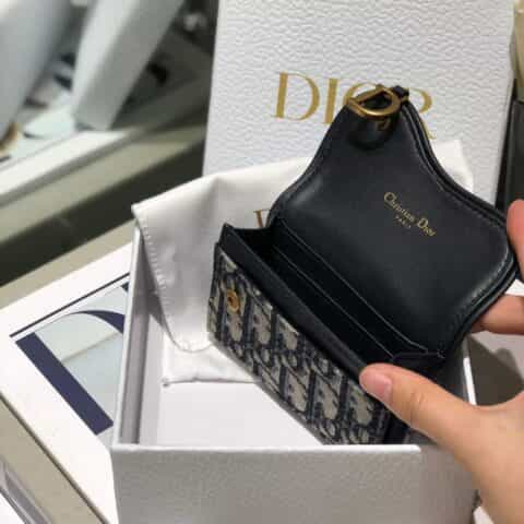 Dior 蓝色Oblique印花马鞍翻盖卡夹 S5611CTZQ_M928