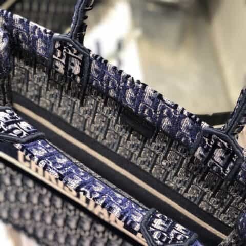 Dior蓝色天鹅绒Oblique印花Book Tote Bag M1286ZWVF_M928
