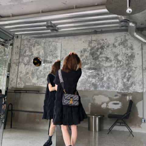 Dior蓝色天鹅绒Oblique印花addict bag M5818