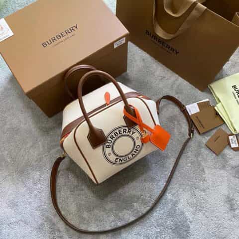 Burberry巴宝莉品牌徽标图案保龄球包Cube – 立方包