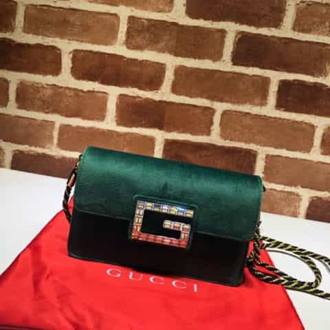 GUCCI古驰18秋冬新款 女士玫红色方肩包544242