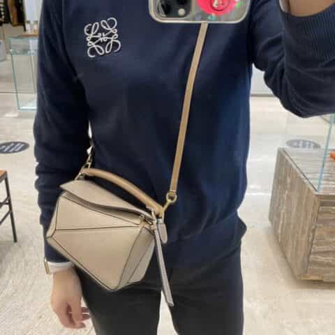 LOEWE罗意威 Mini Puzzle bag几何包 0338沙色18CM