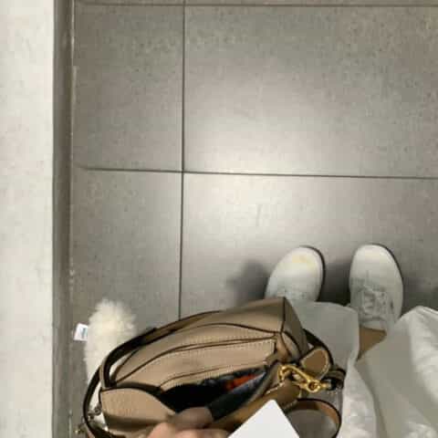 LOEWE罗意威 Mini Puzzle bag几何包 0338沙色18CM