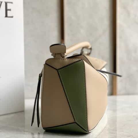 LOEWE罗意威 Puzzle bag 小号几何包 0189灰白绿拼色24CM
