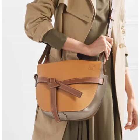 Loewe罗意威 Small Gate bag 马鞍包 0301棕灰拼色20CM