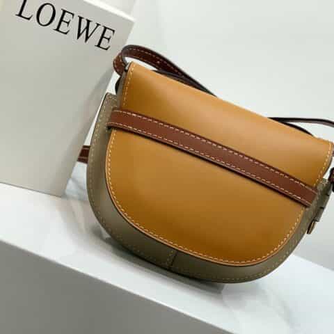 Loewe罗意威 Small Gate bag 马鞍包 0301棕灰拼色20CM