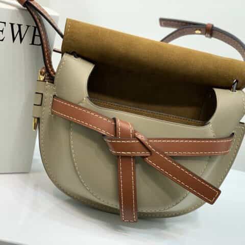 Loewe罗意威 Small Gate bag 马鞍包 0301棕灰拼色20CM