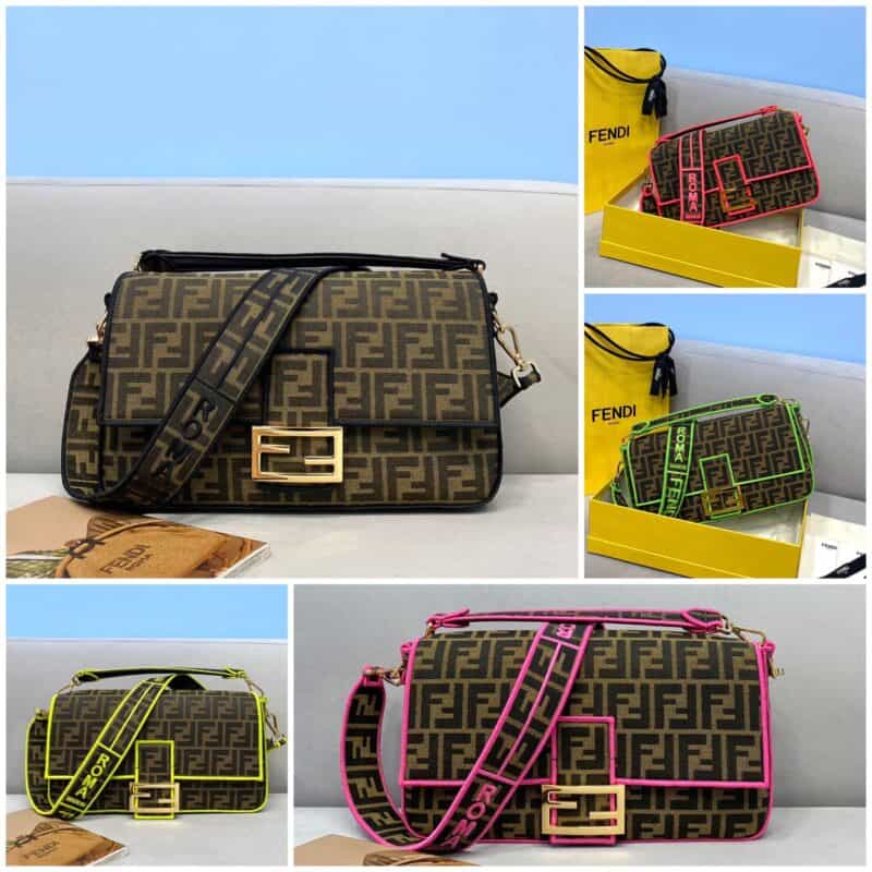FENDI芬迪经典双F布料Baguette法棍包772L
