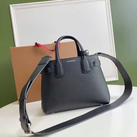 Burberry巴宝莉粒纹牛皮Vintage 复古格纹班纳手袋