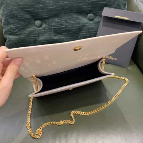Saint laurent Ysl Kate 24cm 链条包 354021白色金扣