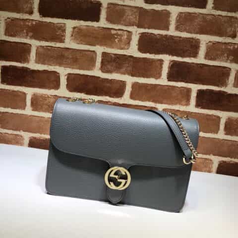 GUCCI古驰新款双G牛皮荔枝纹链条单肩斜挎包510303