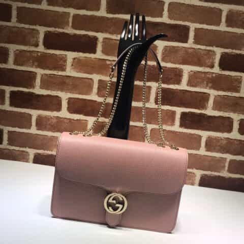 GUCCI古驰新款双G牛皮荔枝纹链条单肩斜挎包510303
