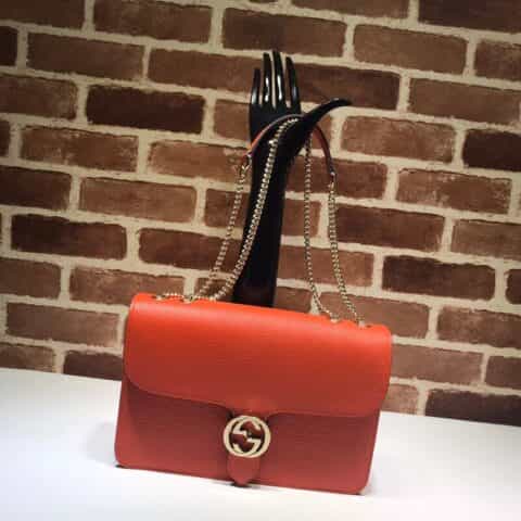 GUCCI古驰新款双G牛皮荔枝纹链条单肩斜挎包510303