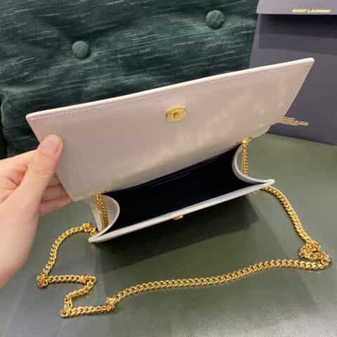 Saint laurent Ysl Kate 20cm 链条包 469390白色金扣