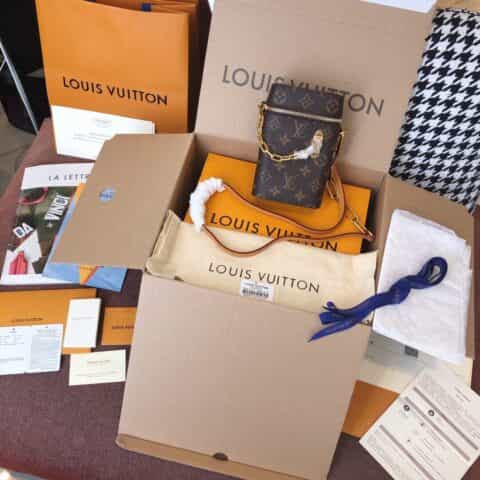 Louis Vuitton LV 限量复古Phone Box老花链条手机包M44914
