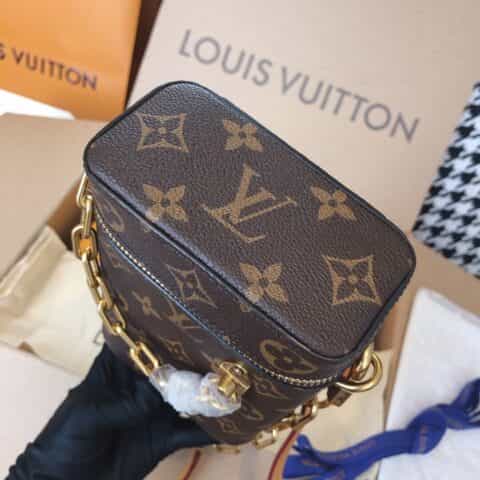 Louis Vuitton LV 限量复古Phone Box老花链条手机包M44914