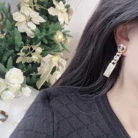 新款CHANEL香奈儿双c耳钉耳环