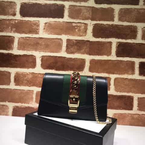 GUCCI古驰Sylvie系列皮革超迷你手袋494646