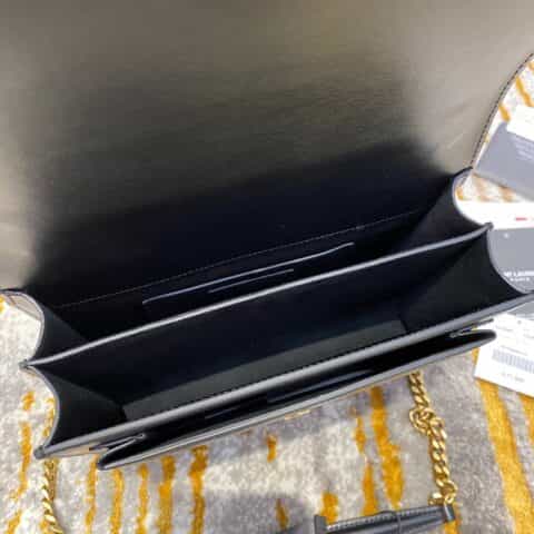 Saint laurent Ysl Sunset 22cm牙签纹日落包 442906黑色金扣