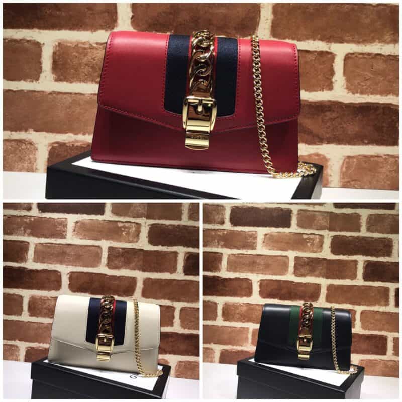 GUCCI古驰Sylvie系列皮革超迷你手袋494646