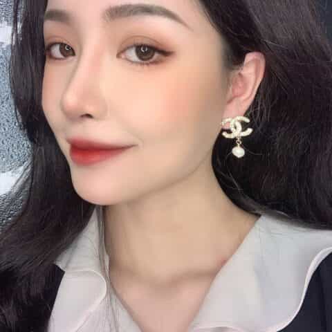 20新款CHANEL香奈儿双c珍珠耳钉耳环