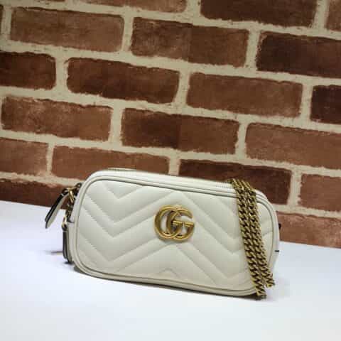 GUCCI古驰GG Marmont波浪纹牛皮三层肩背包546581