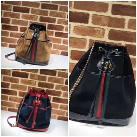 GUCCI古驰新款麂皮虎头Rajah中号水桶包553961