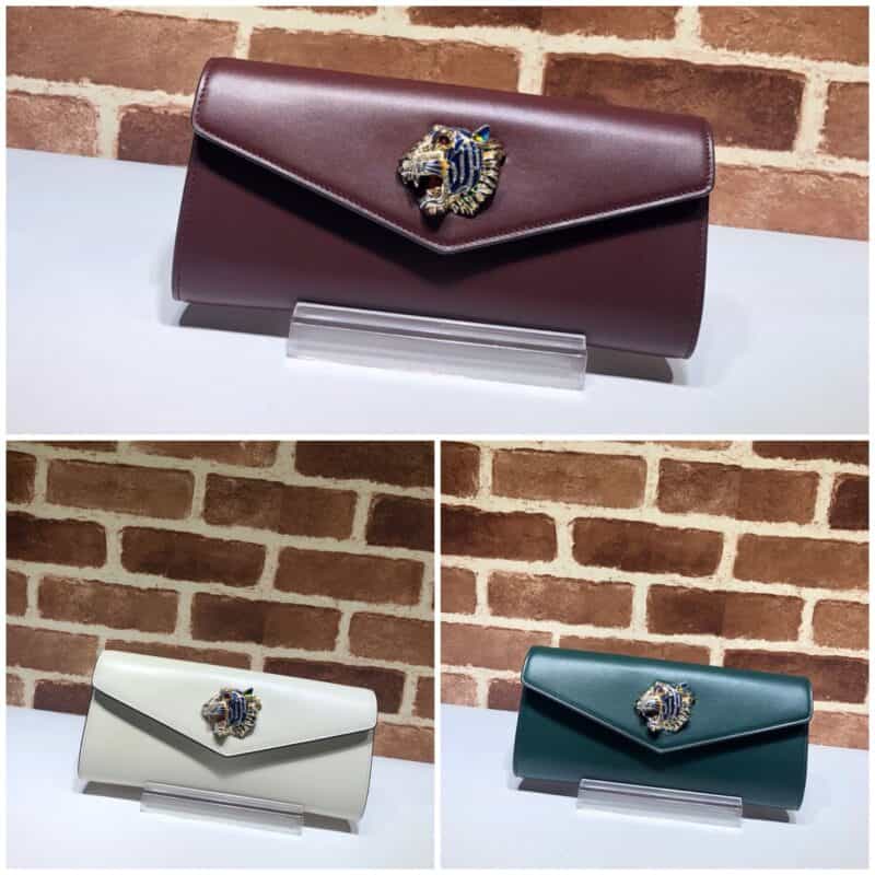 GUCCI古驰Broadway 系列饰虎头皮革手拿包576532