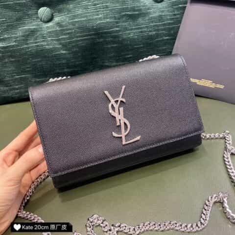 Saint laurent Ysl Kate 20cm 链条包 469390黑色银扣