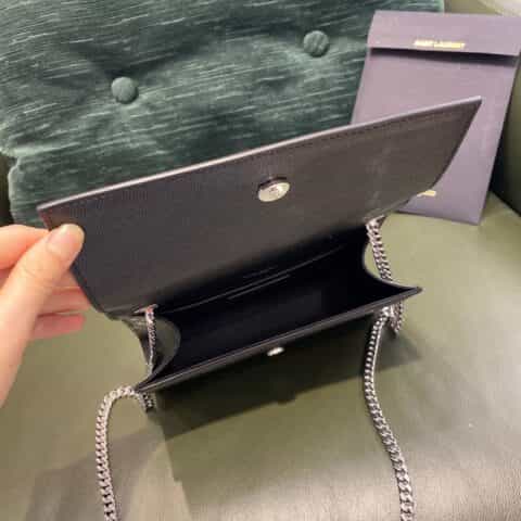 Saint laurent Ysl Kate 20cm 链条包 469390黑色银扣