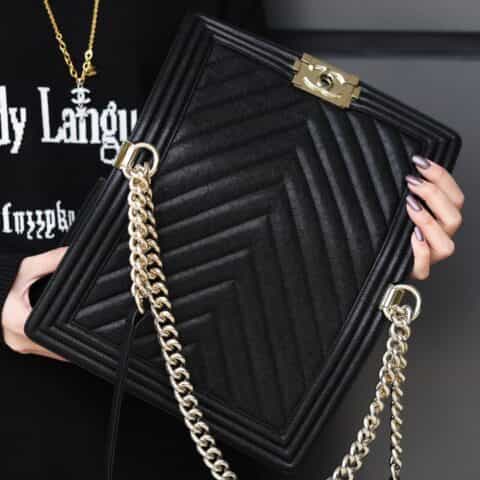 Chanel香奈儿 Leboy 25 Bag 水洗胎牛