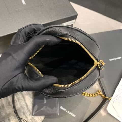 Saint laurent Ysl Vinyle bag 610436黑色金扣