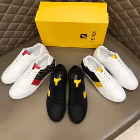 Fendi芬迪   进口丝绸粒面男士高端运动休闲鞋