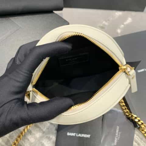 Saint laurent Ysl Vinyle bag 610436白色金扣