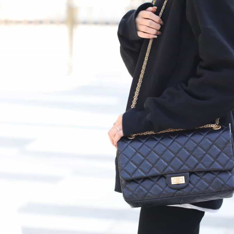 Chanel香奈儿 复刻2.55 reissue系列单肩斜挎包 A37587金扣