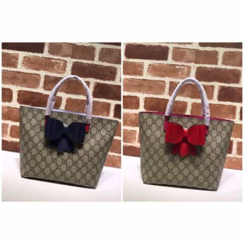 GUCCI古奇2018新款手拎迷你小购物袋儿童蝴蝶领结457232