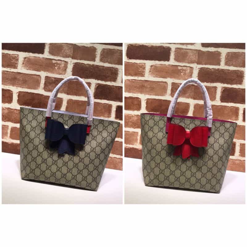 GUCCI古奇2018新款手拎迷你小购物袋儿童蝴蝶领结457232