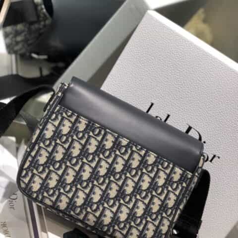 Dior蓝色Oblique印花帆布和牛皮革儿童信使包 M9994PTVY_M928