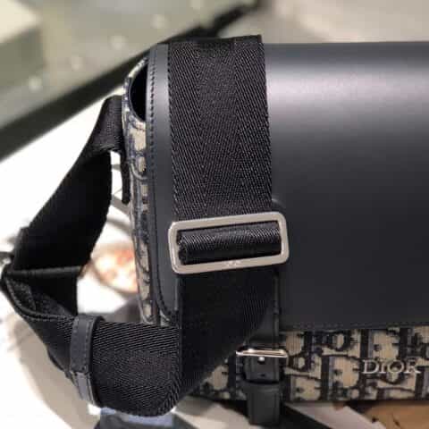 Dior蓝色Oblique印花帆布和牛皮革儿童信使包 M9994PTVY_M928