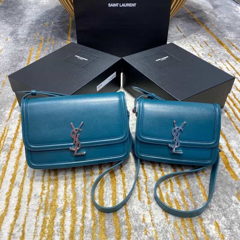 Saint laurent Ysl Solferino Box Bag 蓝绿色634305 634306