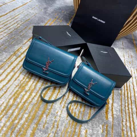 Saint laurent Ysl Solferino Box Bag 蓝绿色634305 634306