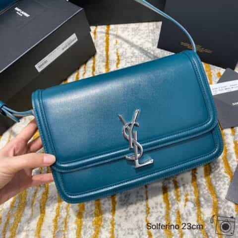 Saint laurent Ysl Solferino Box Bag 蓝绿色634305 634306
