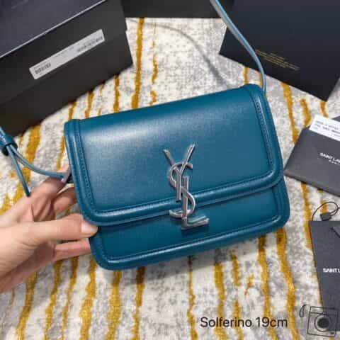 Saint laurent Ysl Solferino Box Bag 蓝绿色634305 634306