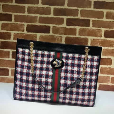 GUCCI古驰格子单肩斜挎托特包537219