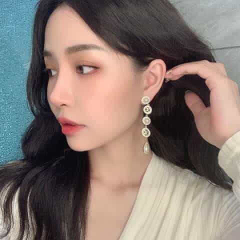 20新款CHANEL香奈儿珍珠双c耳钉耳环