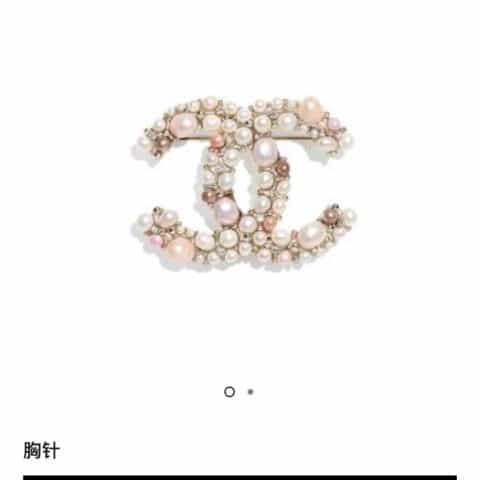 20新款CHANEL香奈儿双c粉珍珠胸针