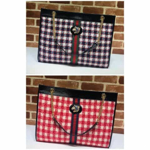 GUCCI古驰格子单肩斜挎托特包537219